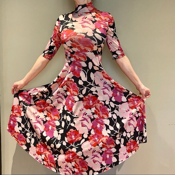 Dress Zara XS 2 0 knee medium length midi pink - Picture 3 of 7